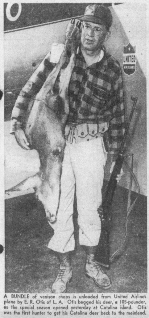 A photo of a deer hunter from 1949.